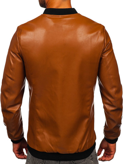 Homme Blouson en cuir bomber Camel Bolf 11Z8107