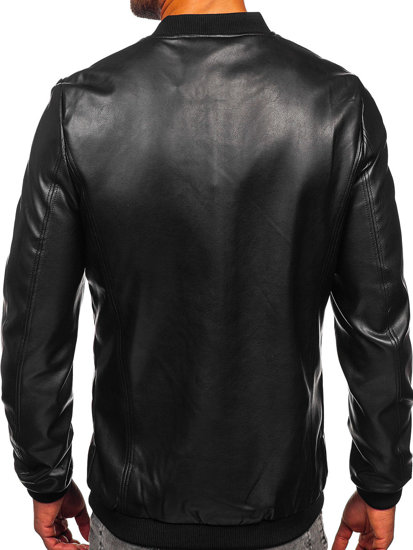 Homme Blouson en cuir bomber Noir Bolf 11Z8107