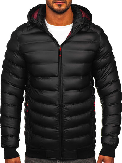 Homme Blouson matelassée d'hiver Noir Bolf 22M325