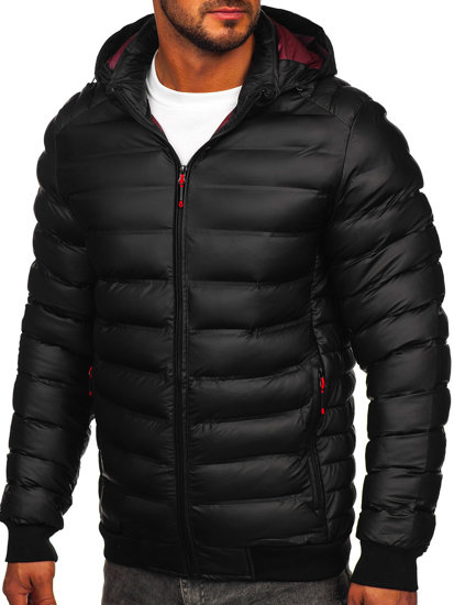 Homme Blouson matelassée d'hiver Noir Bolf 22M325