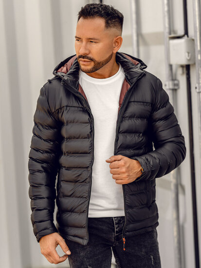 Homme Blouson matelassée d'hiver Noir Bolf 22M326