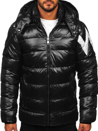 Homme Blouson matelassée d'hiver Noir Bolf 9981