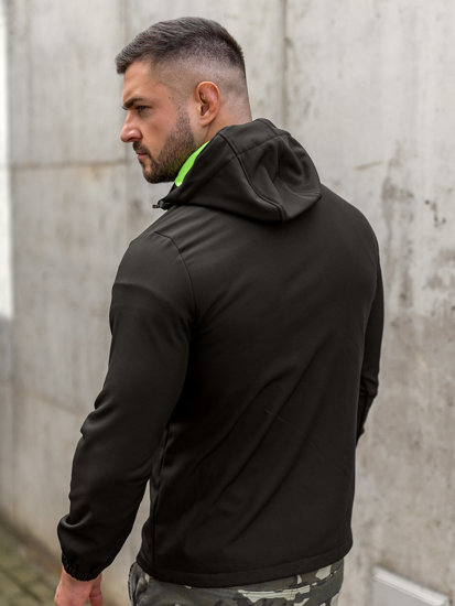 Homme Blouson softshell de transition Noir-Vert Bolf HH017A