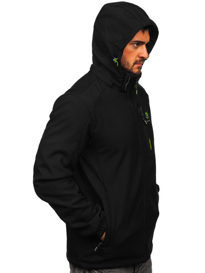 Homme Blouson softshell de transition Noir-Vert Bolf WX085