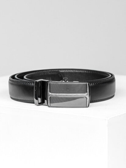 Homme Ceinture en cuir Noir Bolf C002