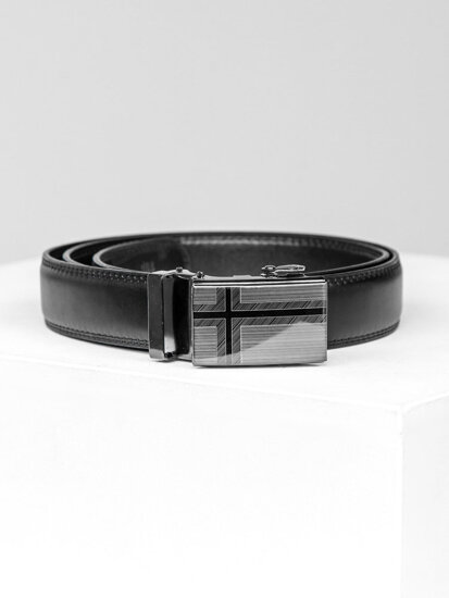 Homme Ceinture en cuir Noir Bolf C009