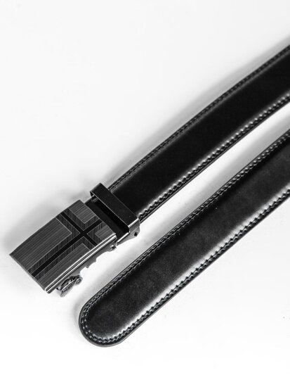 Homme Ceinture en cuir Noir Bolf C009