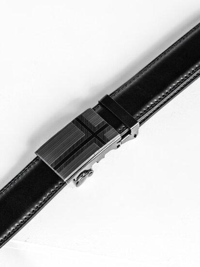 Homme Ceinture en cuir Noir Bolf C009