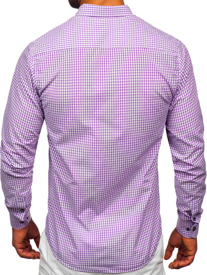 Homme Chemise à carreaux à manches longues Violet Bolf 22745