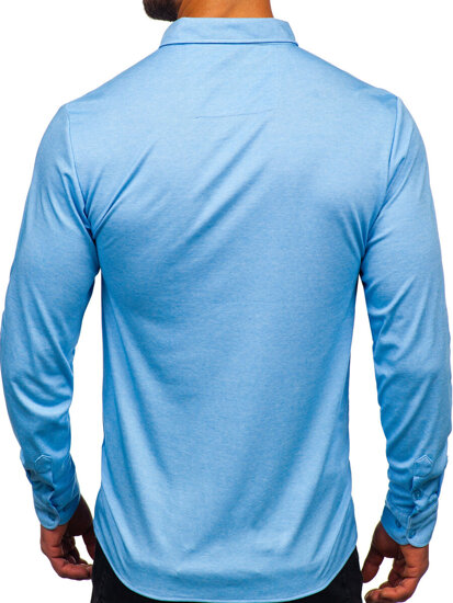 Homme Chemise casual à manches longues Bleu Bolf 500