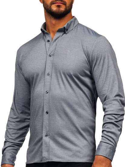 Homme Chemise casual à manches longues Gris Bolf 500