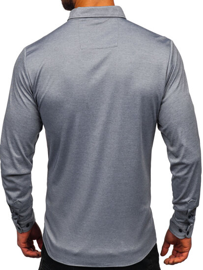 Homme Chemise casual à manches longues Gris Bolf 500