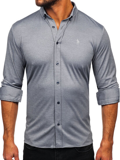 Homme Chemise casual à manches longues Gris Bolf 500