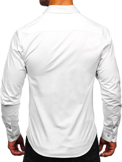 Homme Chemise élégante à manche longue Blanc Bolf 24702