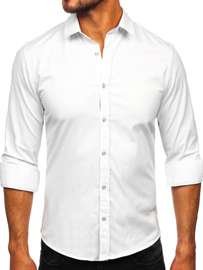 Homme Chemise élégante à manche longue Blanc Bolf 24702