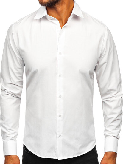 Homme Chemise élégante à manche longue Blanc Bolf 24740