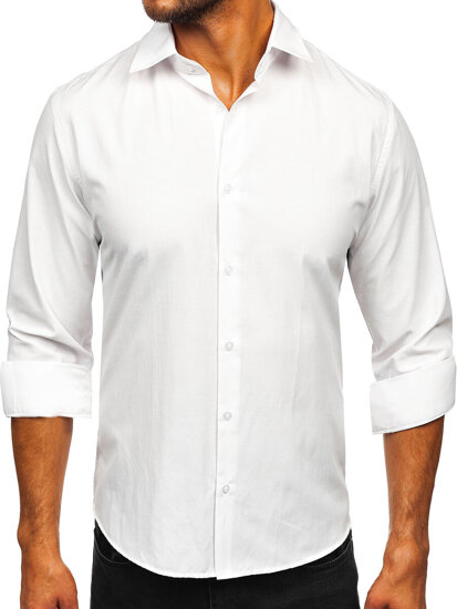 Homme Chemise élégante à manche longue Blanc Bolf 24740