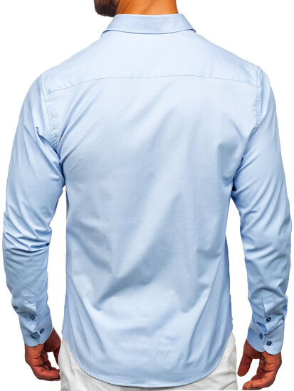 Homme Chemise élégante à manche longue Bleu Bolf 24702