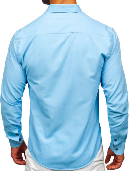 Homme Chemise élégante à manche longue Bleu ciel Bolf 24701