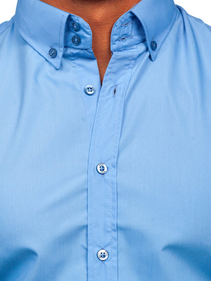 Homme Chemise élégante à manche longue Bleu ciel Bolf 5821-1