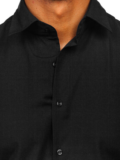 Homme Chemise élégante à manche longue Noir Bolf 24740