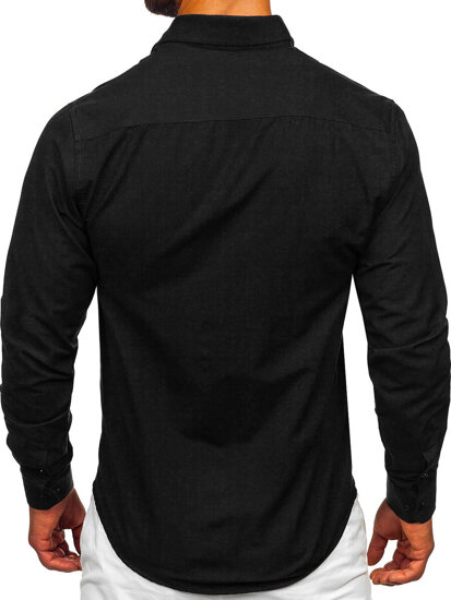 Homme Chemise élégante à manche longue Noir Bolf 24740