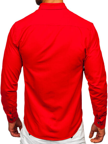 Homme Chemise élégante à manche longue Rouge Bolf 24701