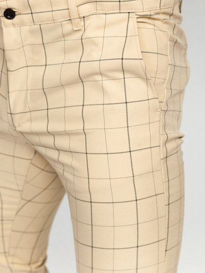 Homme Chino à carreaux Beige Bolf 0060