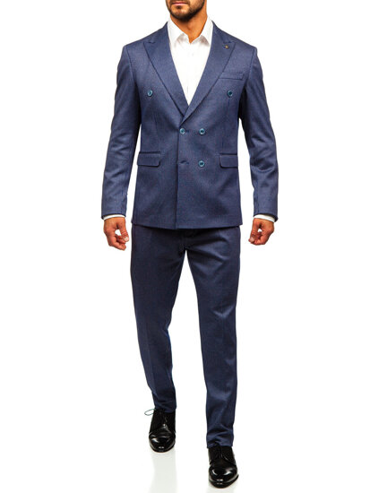 Homme Costume casual Bleu foncé Bolf 004