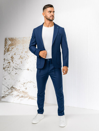 Homme Costume casual Bleu foncé Bolf 09