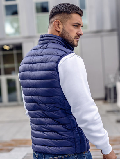 Homme Gilet matelassé Bleu foncé Bolf LY32A