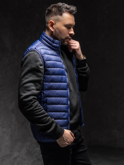 Homme Gilet matelassé Bleu foncé Bolf LY32A1