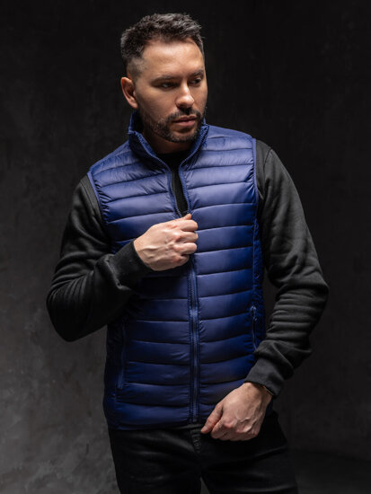 Homme Gilet matelassé Bleu foncé Bolf LY32A1