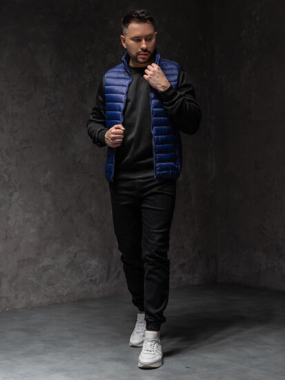 Homme Gilet matelassé Bleu foncé Bolf LY32A1