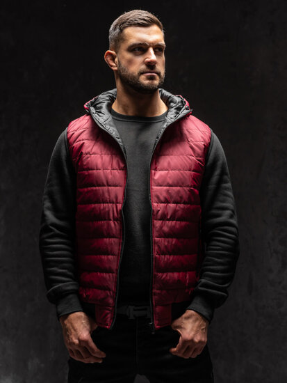 Homme Gilet matelassé à capuche Bordeaux Bolf MY88A1