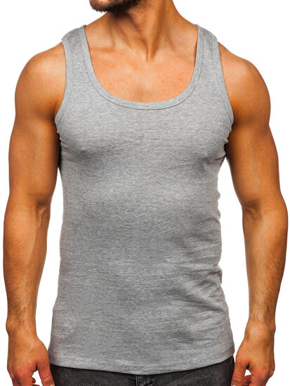 Homme Maillot de corps basique Gris Bolf 6000-3P