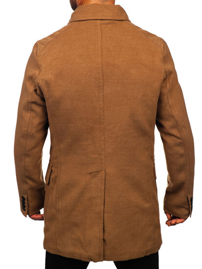 Homme Manteau d'hiver à double boutonnage à col montant Camel Bolf 1048C