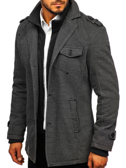 Homme Manteaux d’hiver Gris Bolf 88801