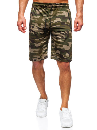 Homme Pantalon court camo Vert Bolf JX865