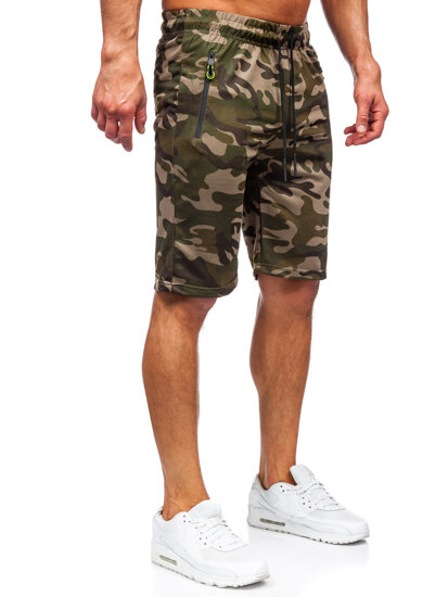 Homme Pantalon court camo Vert Bolf JX873