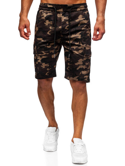 Homme Pantalon court cargo camo Khaki Bolf A-297