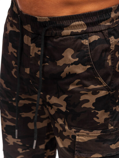 Homme Pantalon court cargo camo Khaki Bolf A-297