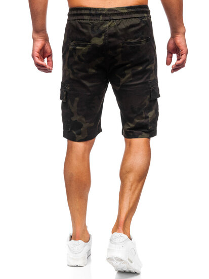 Homme Pantalon court cargo camo Vert foncé Bolf A-296