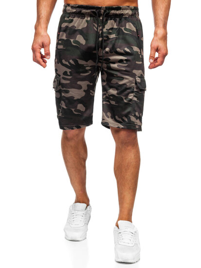 Homme Pantalon court cargo camo Vert foncé Bolf JX875