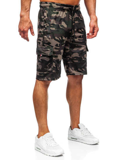 Homme Pantalon court cargo camo Vert foncé Bolf JX875