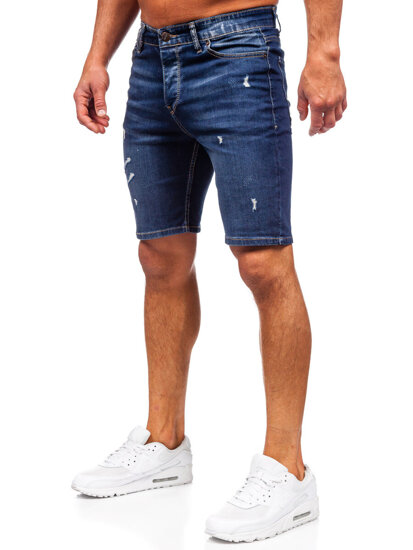 Homme Pantalon court en jean Bleu foncé Bolf 0438