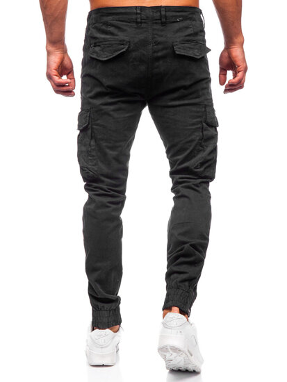 Homme Pantalon de jogging cargo Noir Bolf 2233