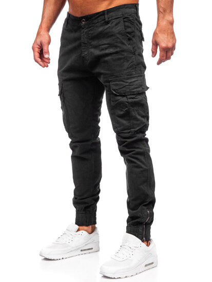 Homme Pantalon de jogging cargo Noir Bolf 2233