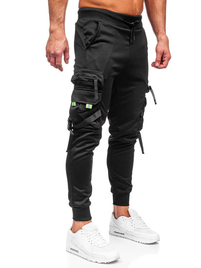 Homme Pantalon de jogging cargo Noir Bolf HS7162