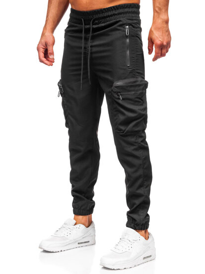 Homme Pantalon de jogging cargo Noir Bolf HSS296